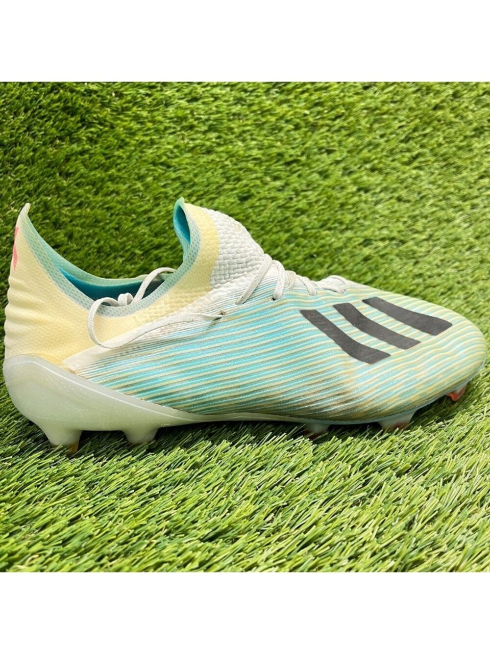 Adidas X 19.1 FG Mens Size 7 Light Blue Black Volt Outdoor Soccer Cleats